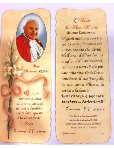 Segnalibro Papa Giovanni